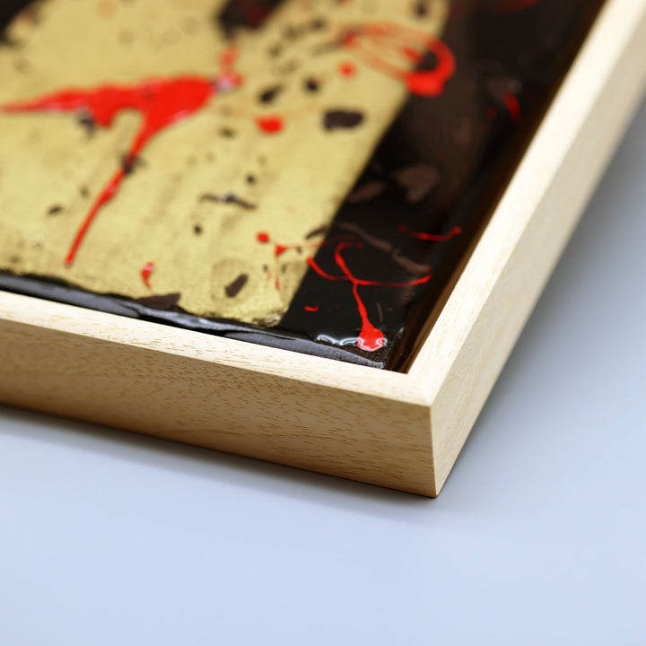 Nahaufnahme eines Acrylbildes mit Holzrahmen von Pixel Cafe Cologne Kölner Dom Acrylbild kaufen
