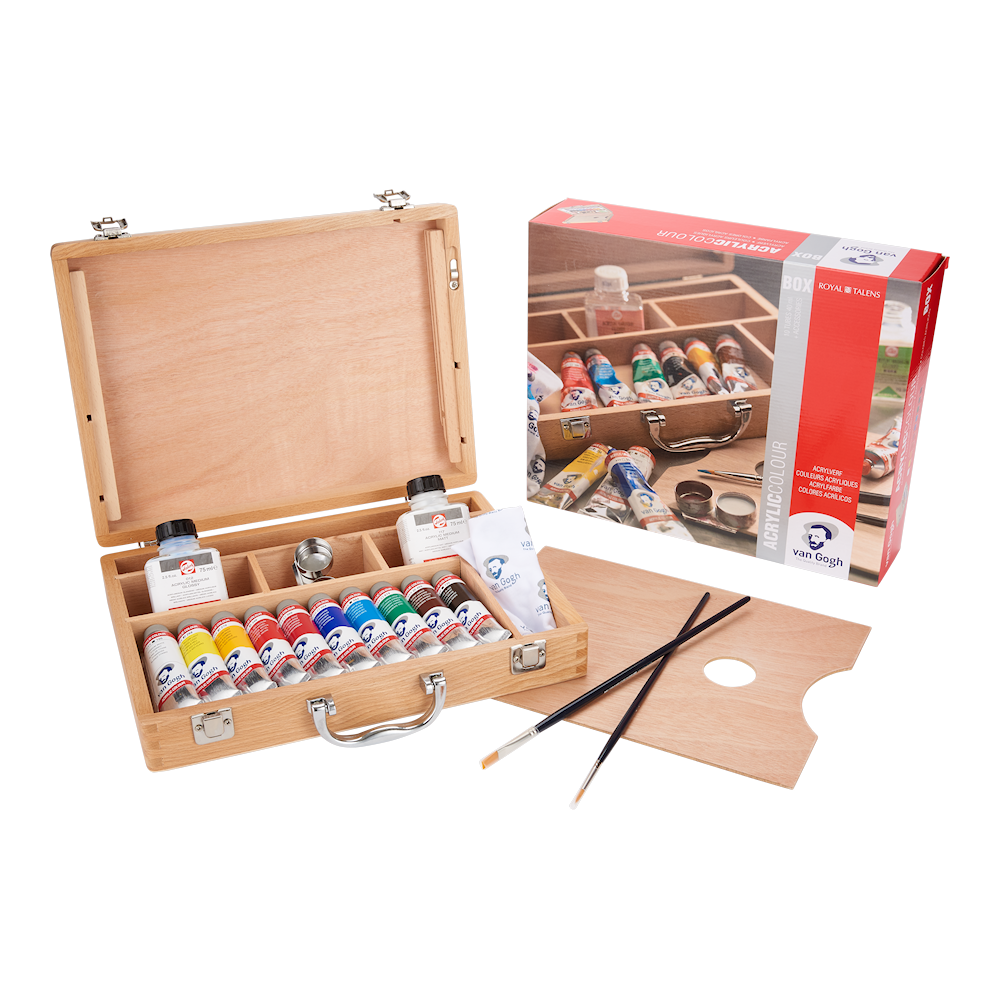 VAN GOGH Acrylfarbe Holzkasten-Set Basis