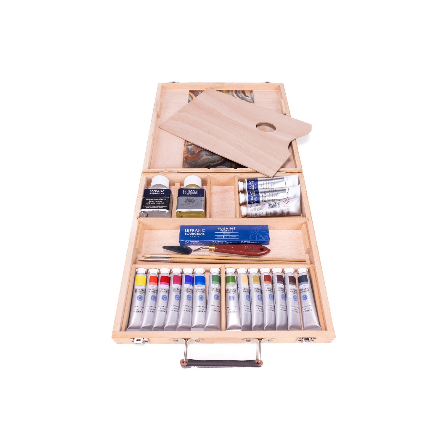 LEFRANC BOURGEOIS  Geschenk-Box im Holzkoffer - exklusives Künstler Ölmal-Set