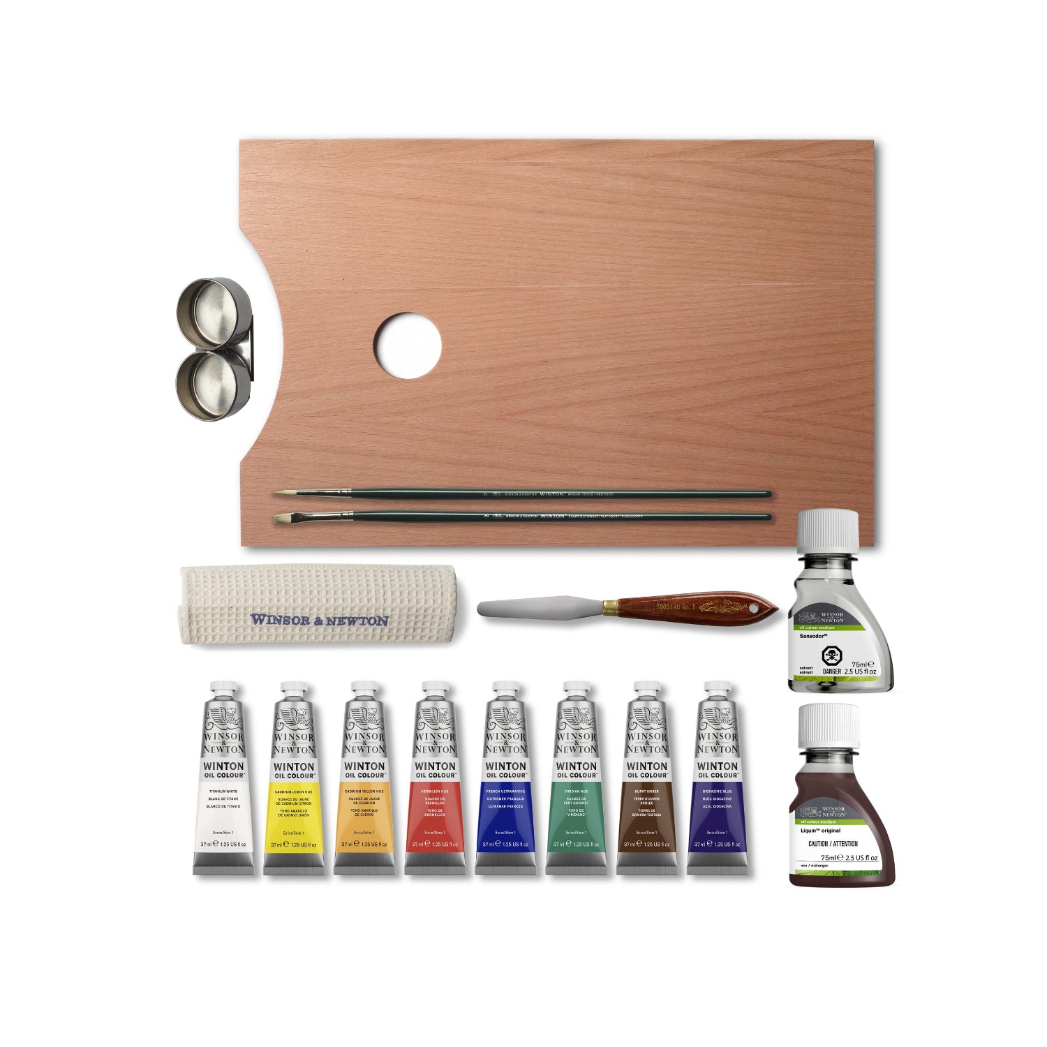 WINSOR & NEWTON Winton Ölfarben Komplettset im Holzkoffer (8x37ml)