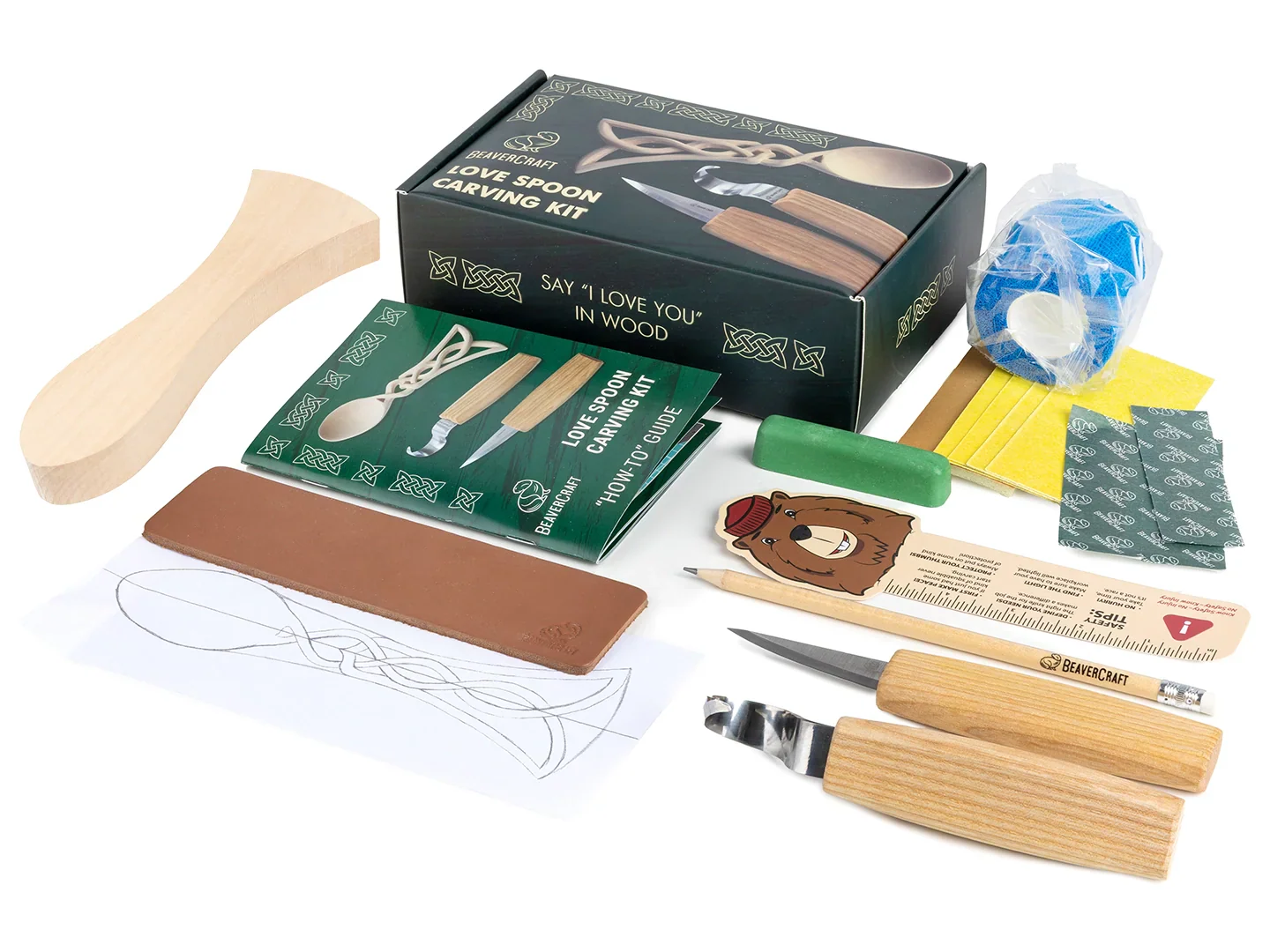 BEAVERCRAFT Keltisches Löffel-Schnitzset (love spoon)