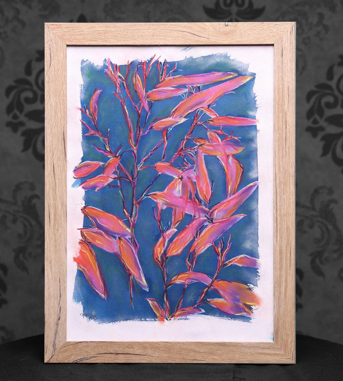 Eukalyptus | Pastellzeichnung auf Karton - Pixel Cafe Cologne Art, Blaudruck, Eukalyptus, Floral, Geschenkartikel, Kunst, Pastellkreide, Pastellzeichnung, Zeichnung