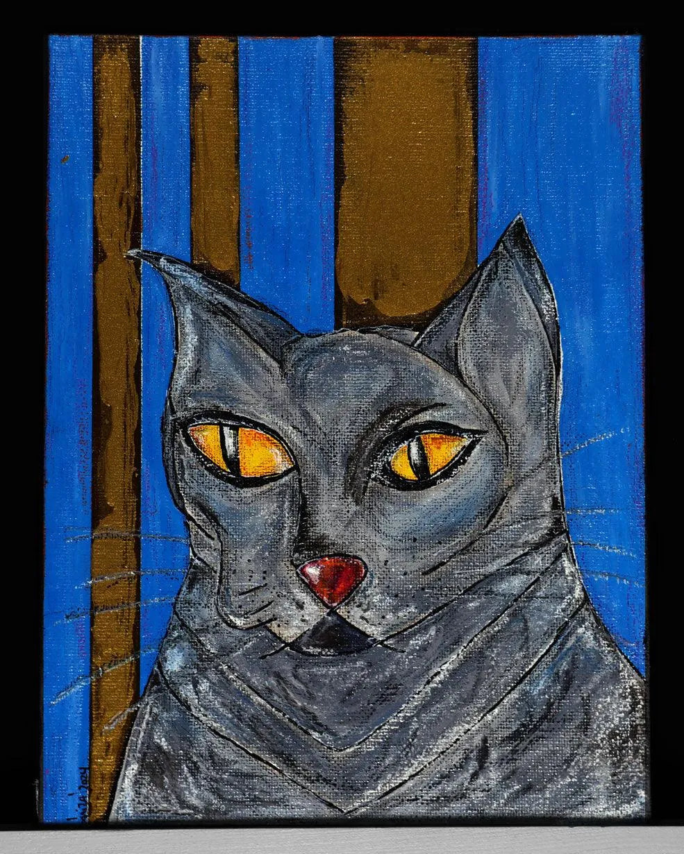 Katze | Zeichnung auf Leinwandkarton - Pixel Cafe Cologne Abstrakt, Acrylbild, Acrylmalerei, Art, Geschenk, Geschenkartikel, Geschenkidee, Handgemacht, Katze, Katzenliebe, Kunst, Kunst aus Köln, Mixed Media, Pop Art, Rot, Schwarz, Unikat