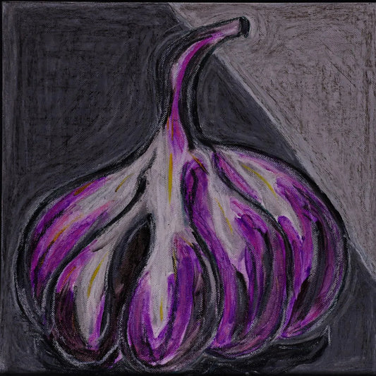 Knoblauch | Zeichnung auf Leinwandkarton - Pixel Cafe Cologne Abstrakt, Acrylbild, Acrylmalerei, Art, Floral, Geschenk, Geschenkartikel, Geschenkidee, Handgemacht, Knoblauch, Kunst, Kunst aus Köln, Küchenbild, Mixed Media, Pop Art, Rot, Schwarz, Unikat