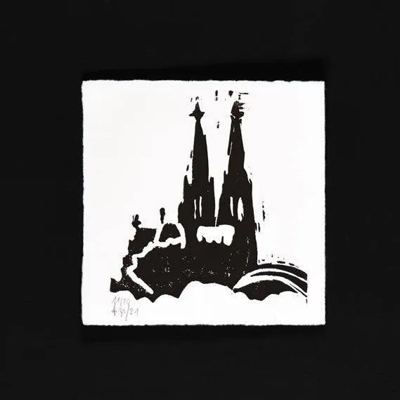 Kölner Dom | Mini-Linoldruck auf Büttenpapier - Pixel Cafe Cologne Art, Cologne Cathedral, Geschenk, Geschenkartikel, Geschenkidee, Handgemacht, Kunst, Kunst aus Köln, Köln, Kölner Dom, Kölsch, LiebeDeineStadt, Linolstich, Malerei, Pop Art, Unikat