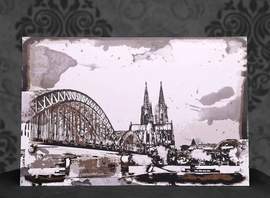 Kölner Dom und Hohenzollernbrücke | Digitale Zeichnung auf Alu - Pixel Cafe Cologne Aludruck, Digitale Zeichnung, Druck auf Alu, Geschenkidee, Hohenzollernbrücke, Köln, Kölner Dom, LiebeDeineStadt
