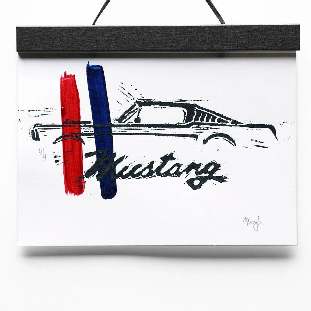 Mustang 76r Fastback | Linoldruck - Pixel Cafe Cologne Amerikanische Oldtimer, Art, Block print, Ford Mustang, Geschenkartikel, Greeting Card, Grußkarte, Kunst, Linocut, Linoldruck, Linolstich, Muscle Car, Mustang, Oldtimer, Pony Car, Seasons greetings, Unikat, US Car