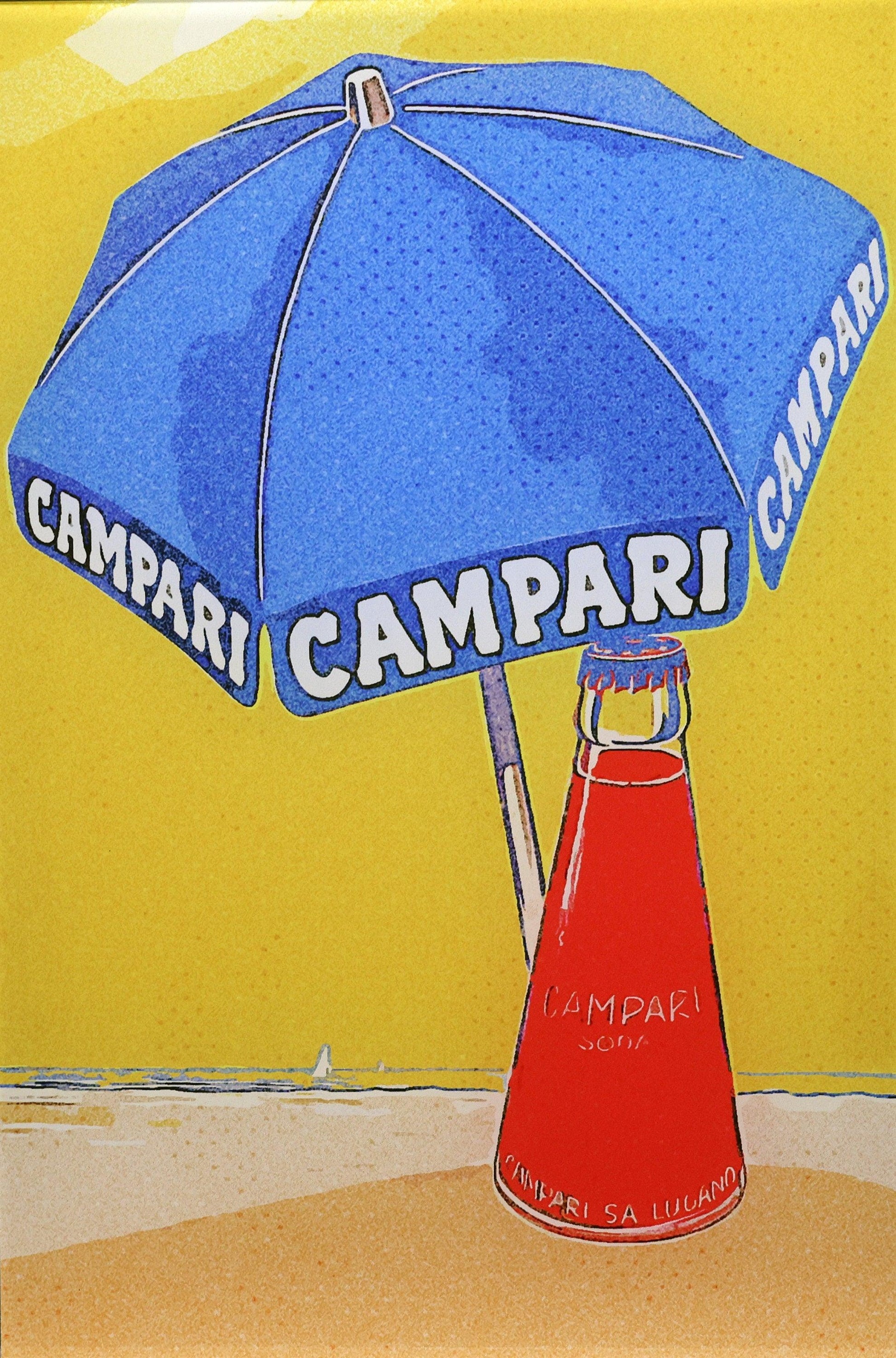 Campari Werbung auf Acrylglas - Pixel Cafe Cologne Acrylbild, Campari, Digitale Kunst, Digitale Zeichnung, Werbung, Zeichnung